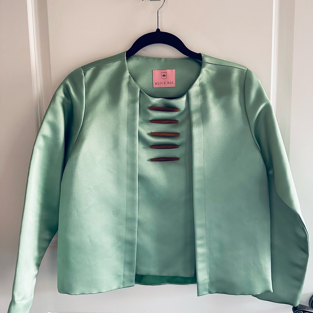 Rare, Asian-inspired satin jacket by designer Alice Roi